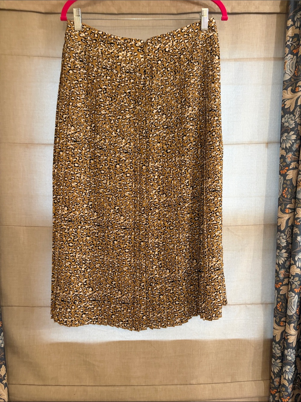 J. Crew Factory Tan and Black Leopard-Print A-Line Midi Skirt - Picture 3 of 6